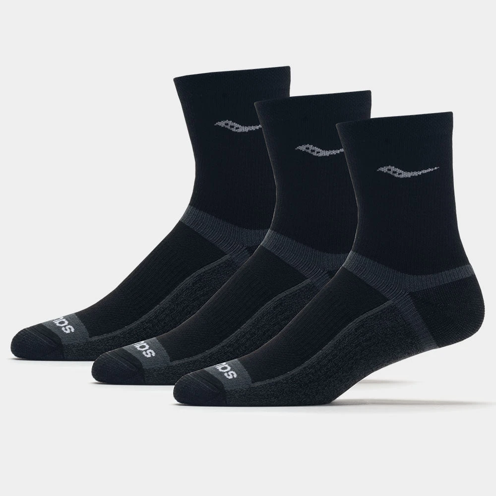 Saucony Inferno Cushion Mid-Crew Socks 3 Pack 1 Saucony Inferno Cushion Mid-Crew Socks 3 Pack