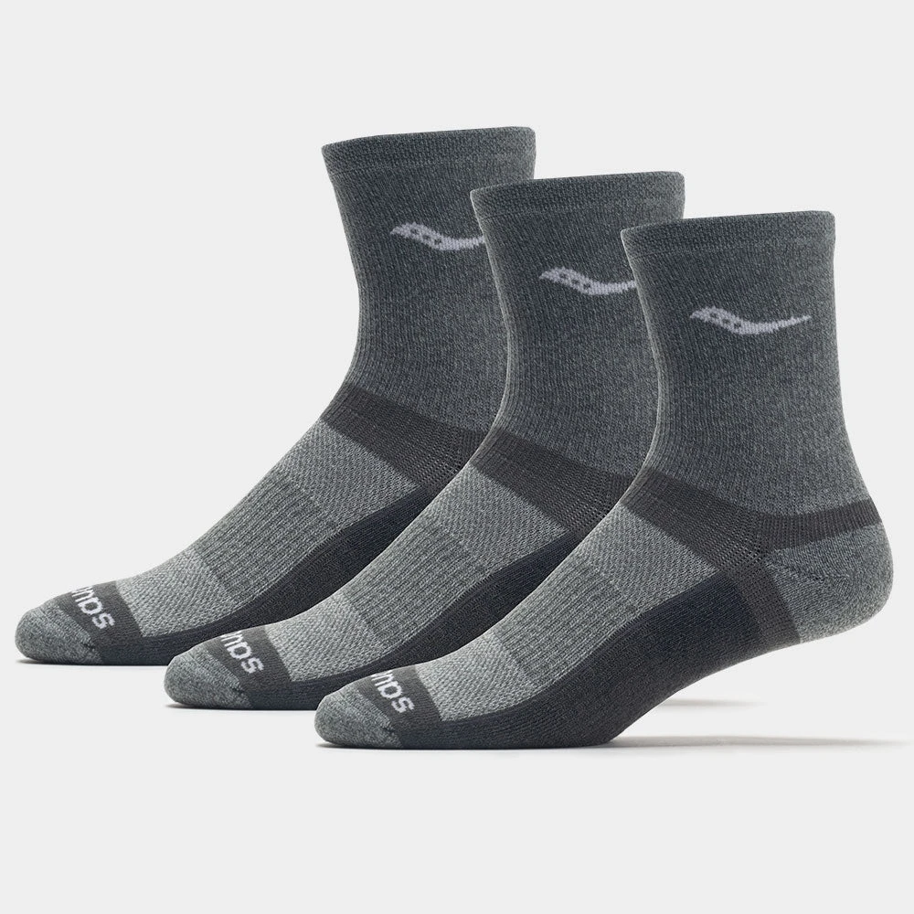 Saucony Inferno Cushion Mid-Crew Socks 3 Pack 2 Saucony Inferno Cushion Mid-Crew Socks 3 Pack - Image 2