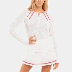 Lucky In Love The Whites Raglan Zip Long Sleeve Women's -Brooks Shop 758074 166 1